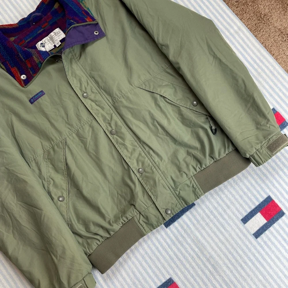 Vintage Columbia Fleece Lined Full Zip Up snap button Jacket - Picture 6 of 12